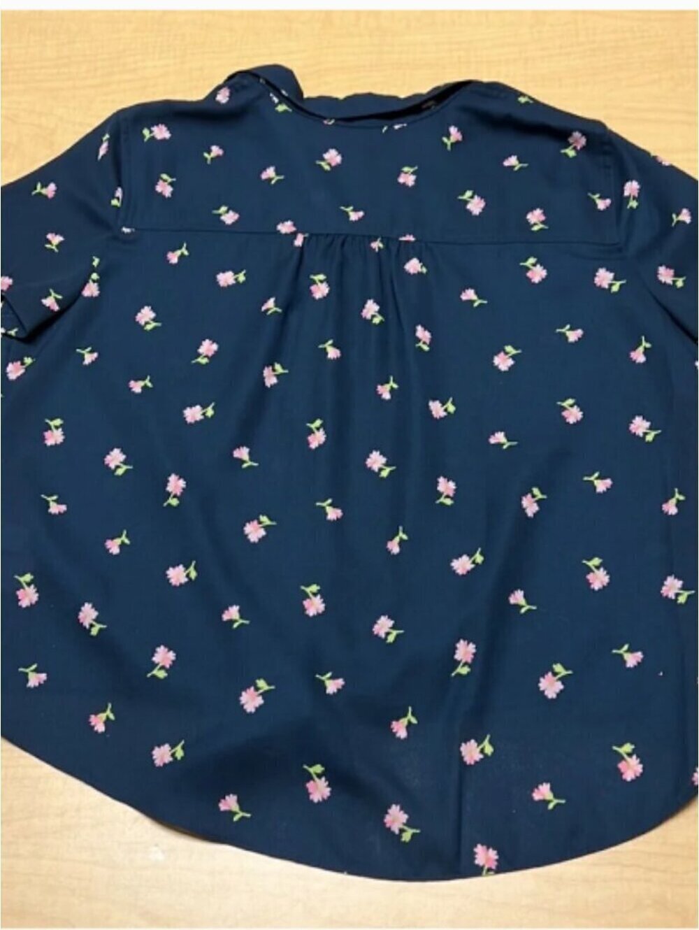 New With Tags | J.Crew | Sz M | Mercantile Navy Floral Tie Waist Blouse - Picture 5 of 11